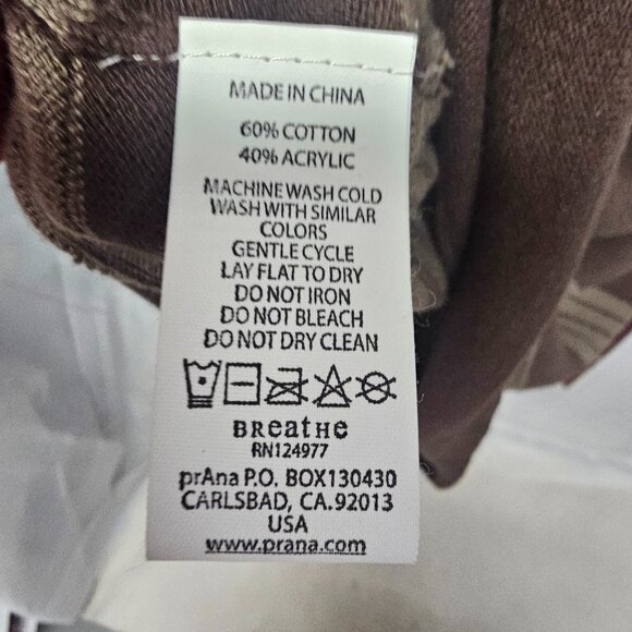 Prana Brown Red Striped Knit Dress Belted Boho Festival Hippie M - Picture 12 of 13